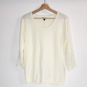 NWT Talbots Lightweight Pullover Sweater Top Cream Sz S Petite